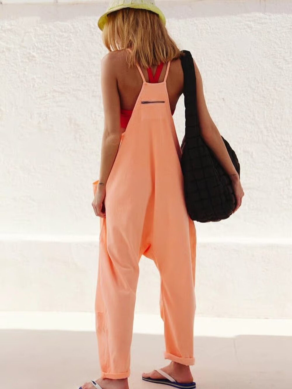 FP MOVEMENT (Free People) XS Hot Shot Onesie Peach Romper Jumpsuit Baggy